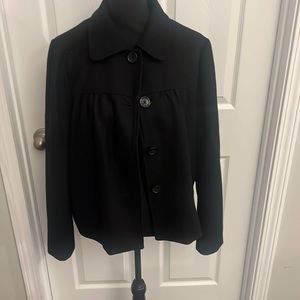 BANANA REPUBLIC Swing Coat Jacket Black Wool Long Sleeves Women’s Size Large L